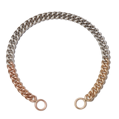 6" Mixed Metal Heavy Curb Chain Bracelet