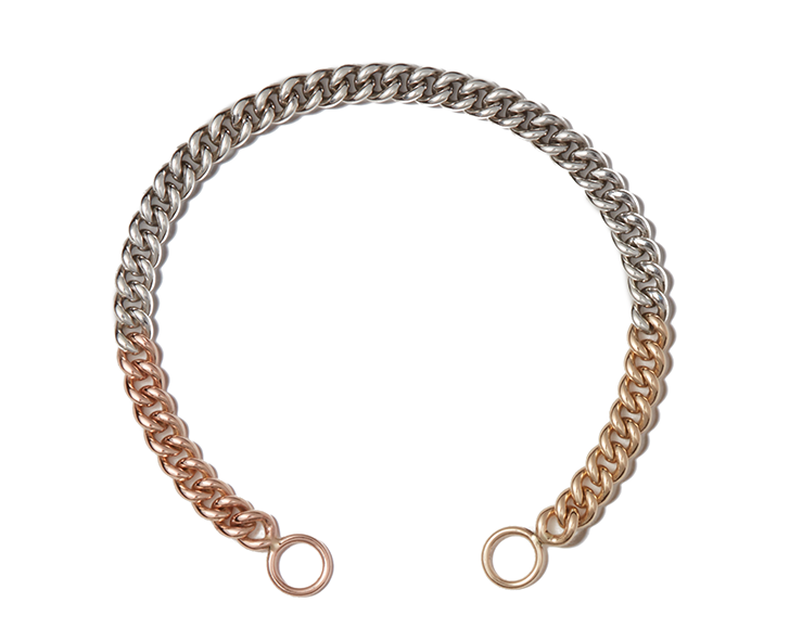 6" Mixed Metal Heavy Curb Chain Bracelet