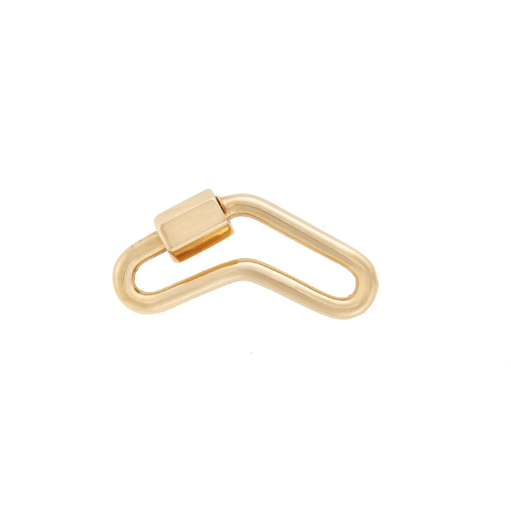 Yellow gold boomerang lock with closed clasp