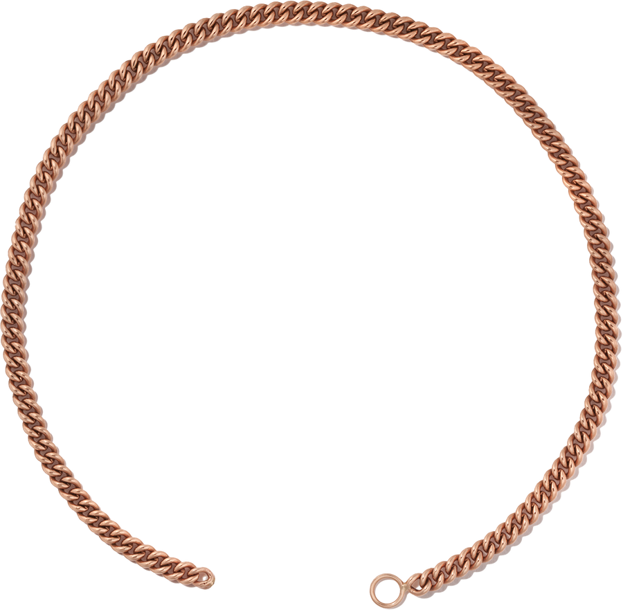 Heavy Curb Talking Chain in Rose Gold