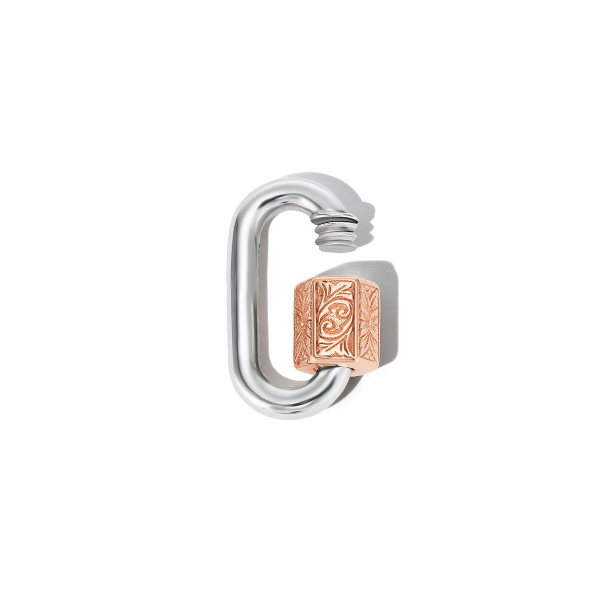 Embossed Chubby Medium Lock in Mixed Metal