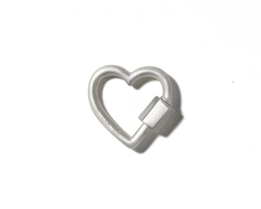 Silver heart charm with closed clasp