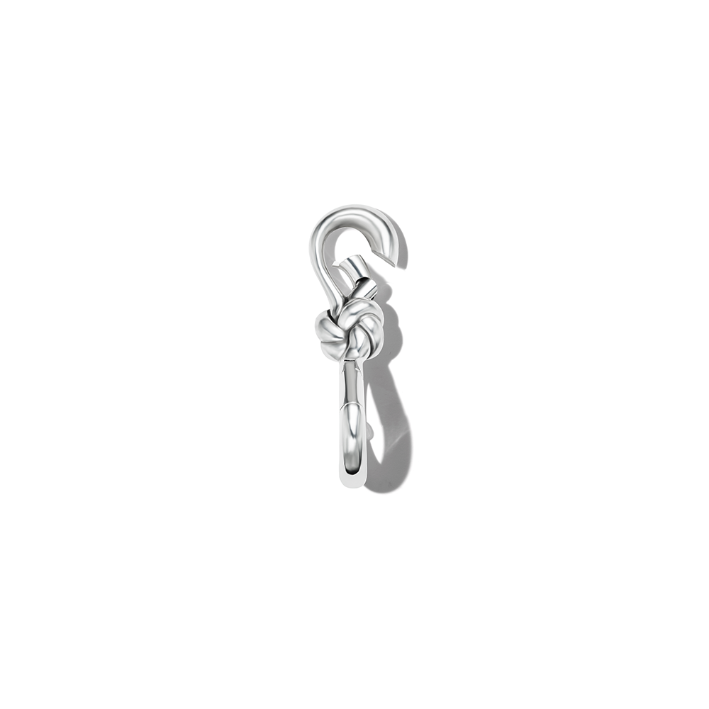 Silver knot lock charm with open top clasp