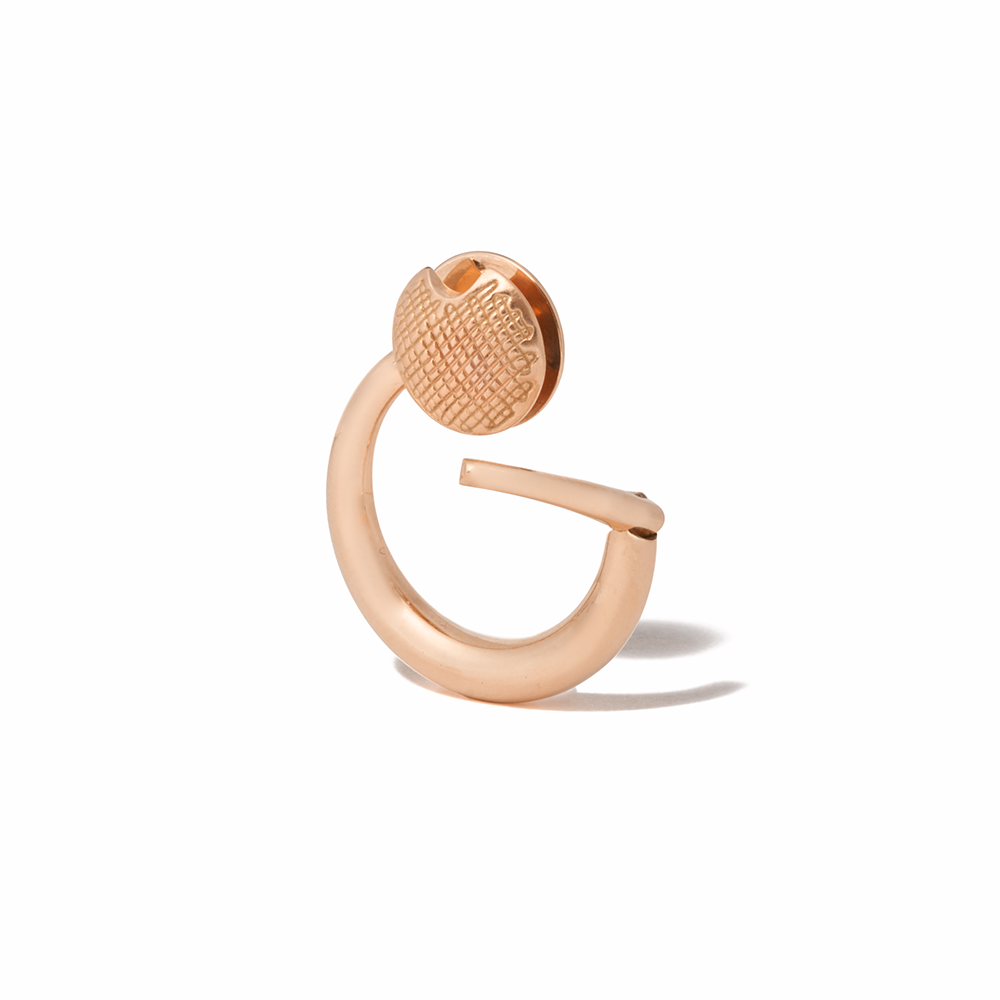 Rose gold circle charm with open clasp
