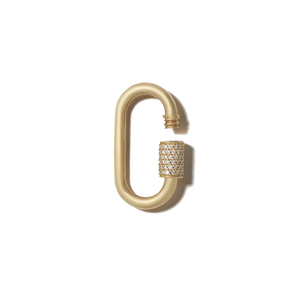 Green gold diamond lock with open clasp