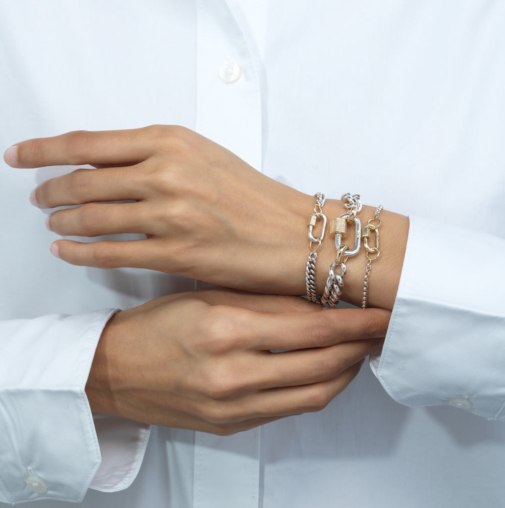 Heavy Silver Curb Chain Bracelet | Marla Aaron