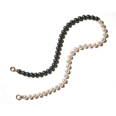 Akoya Pearl and Buffed Hematite Half & Half Strand