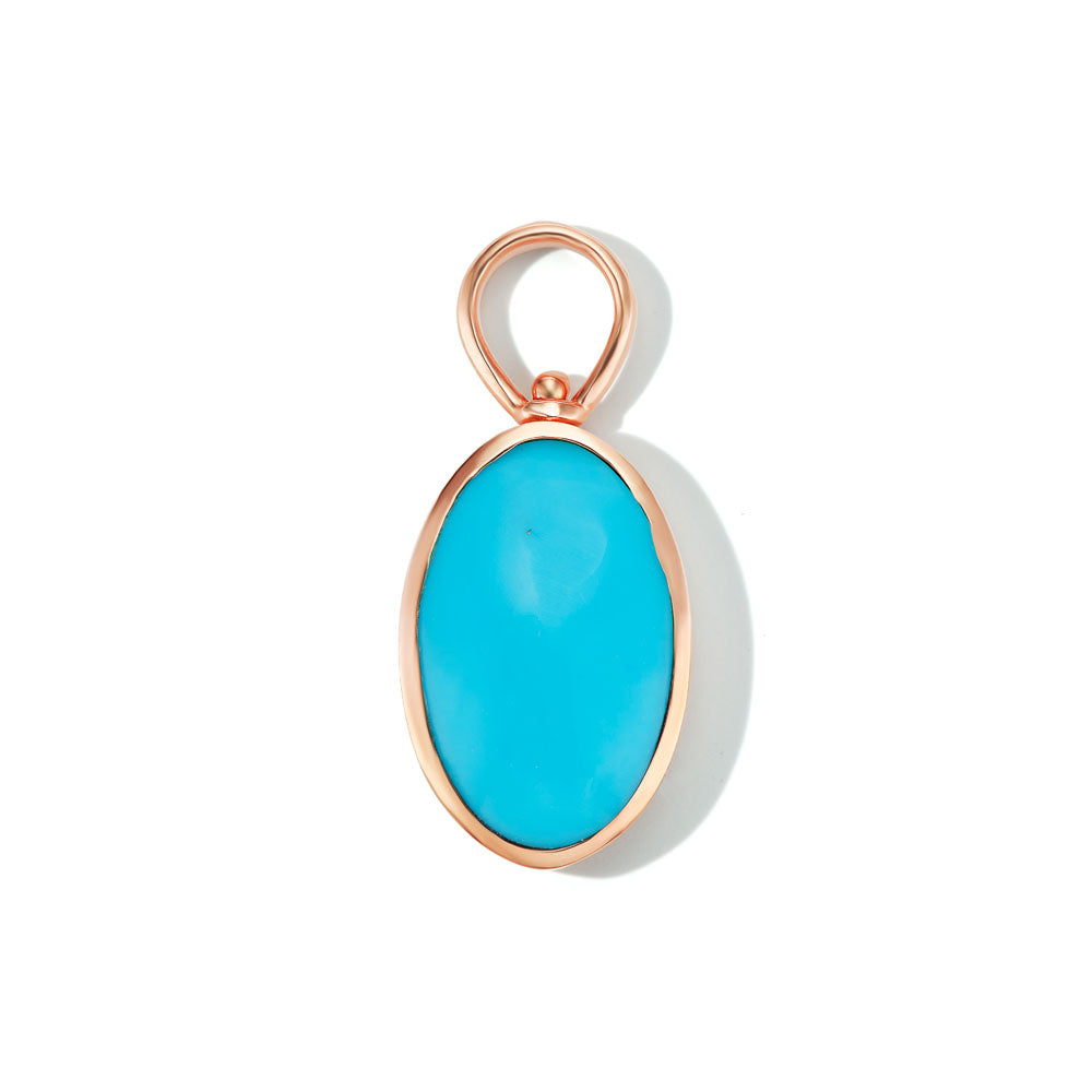 Small Oval Charm with Turquoise