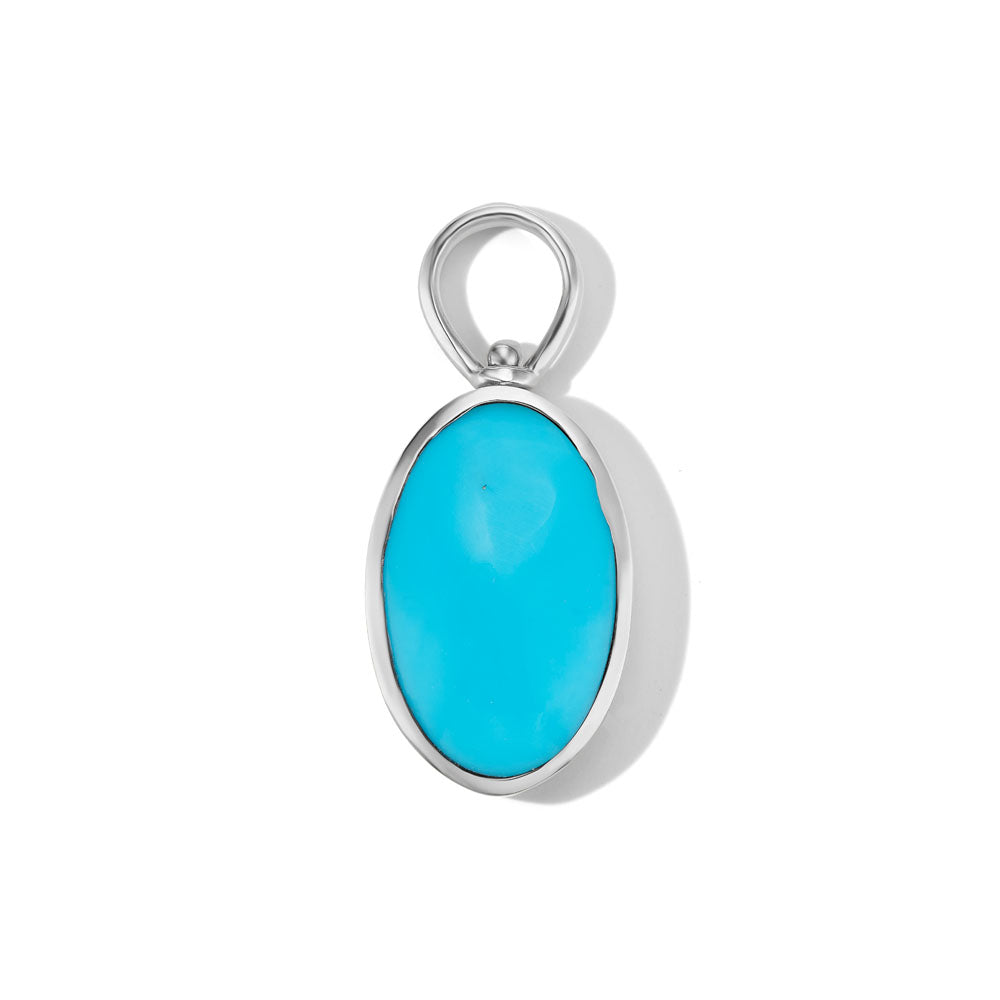 Small Oval Charm with Turquoise