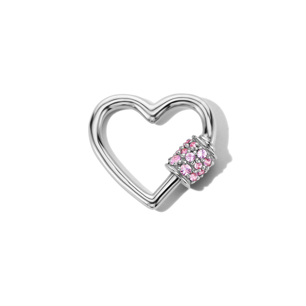 Stoned Baby Heartlock with Pink Sapphires