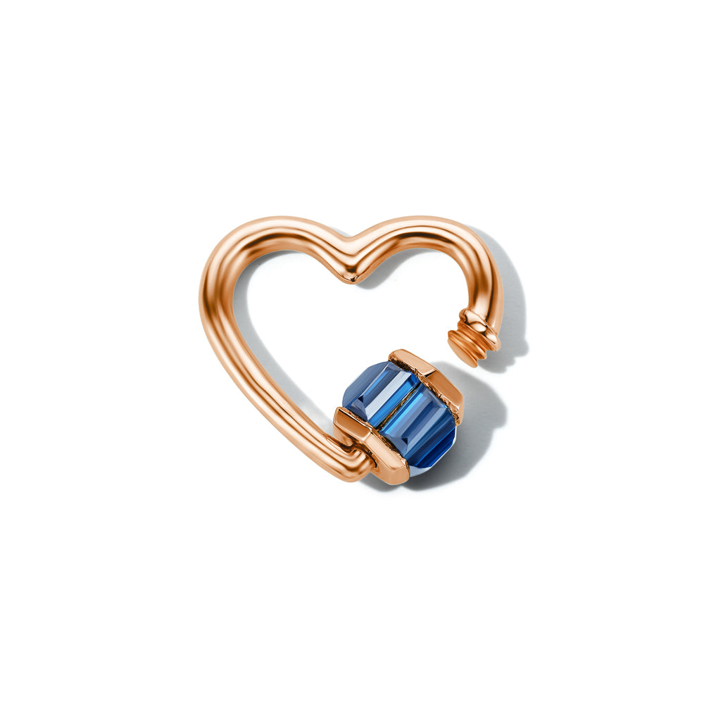 Total Baguette Baby Heartlock with Blue Sapphire