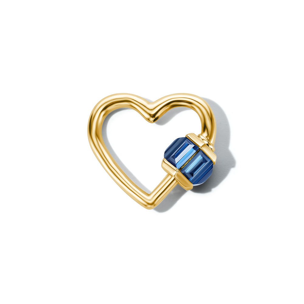 Total Baguette Baby Heartlock with Blue Sapphire