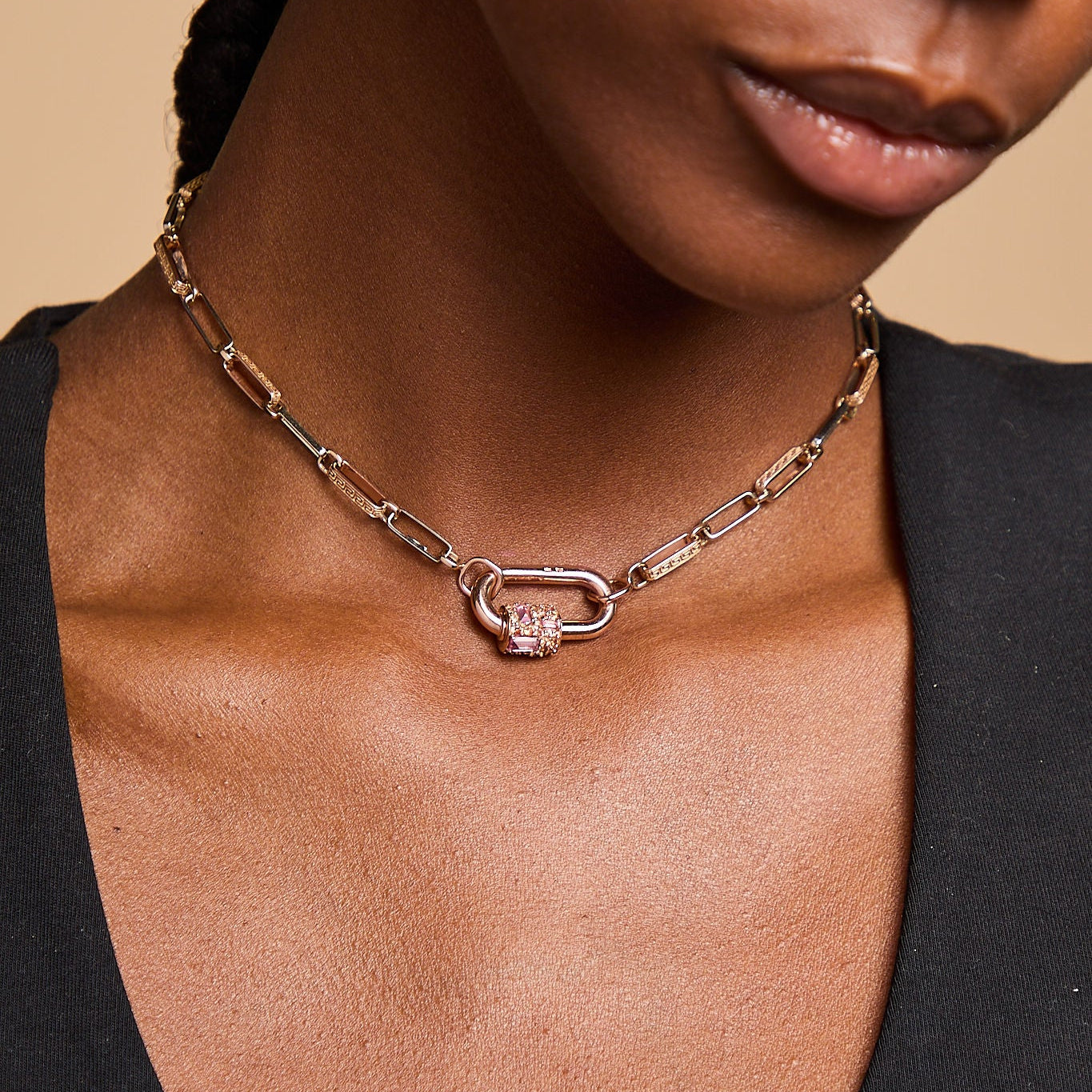 Orange & Pink Sapphire Pendant Lock | Marla Aaron