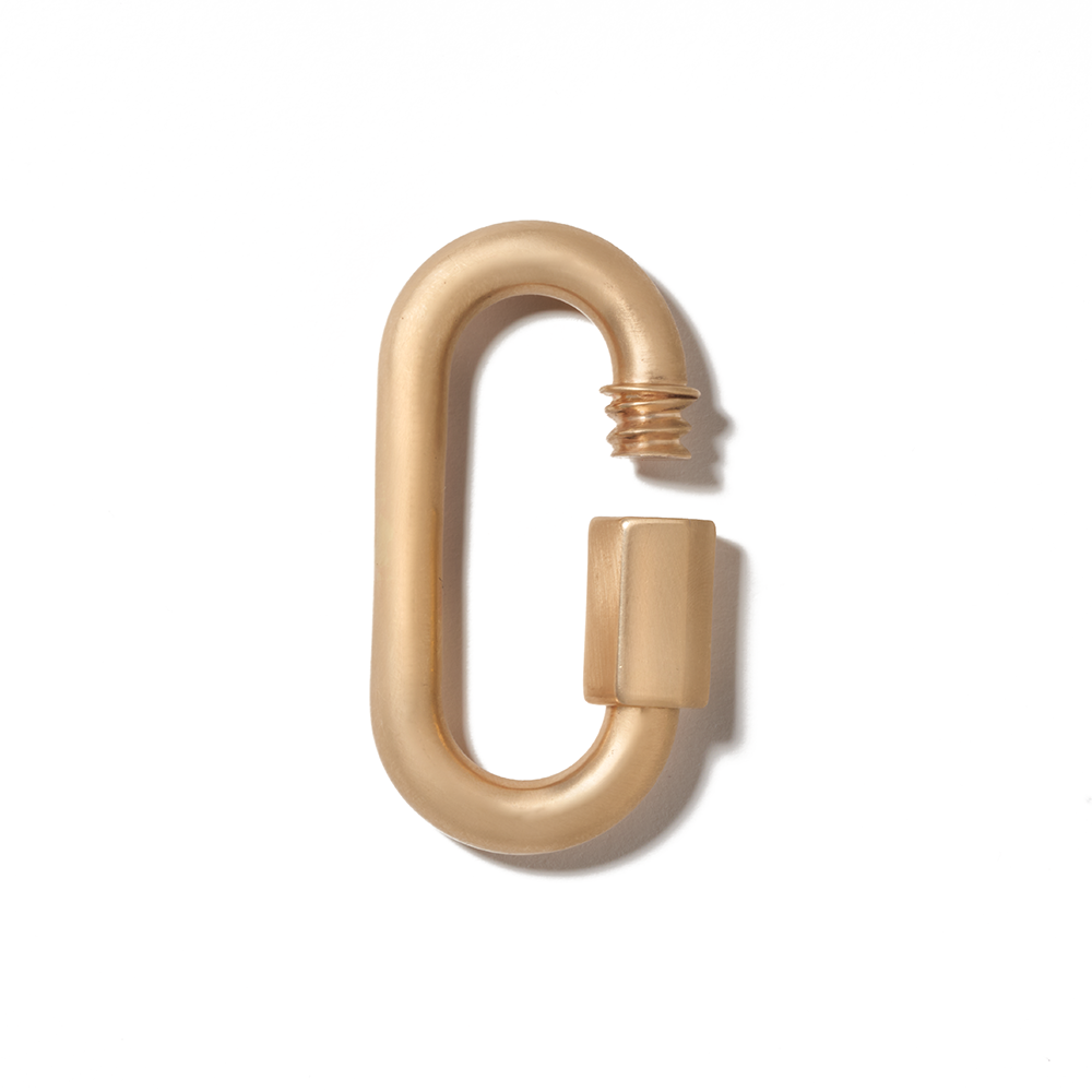 Gold mega lock charm with open clasp