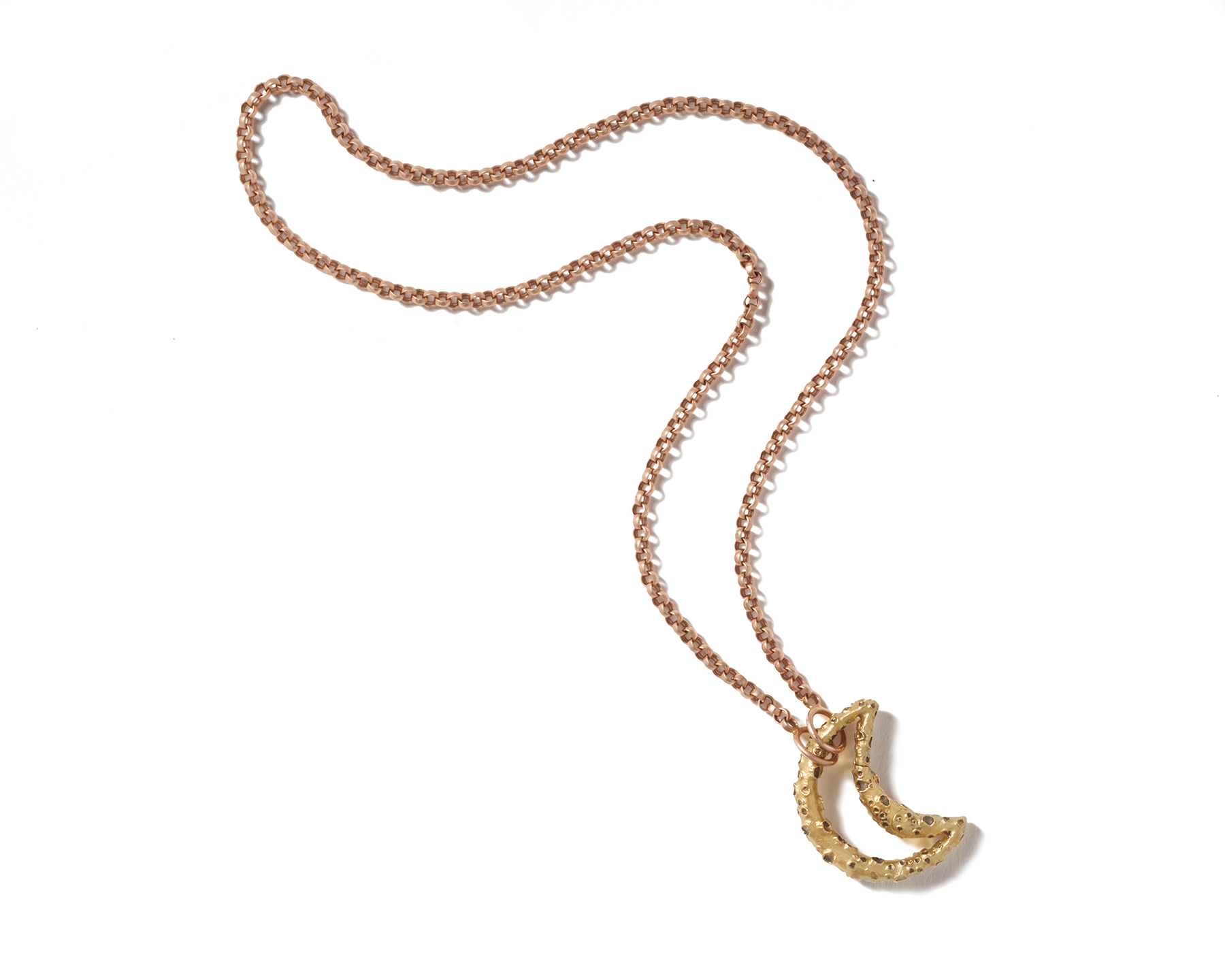 Carabiner Necklace in Gold Featuring An Ombre Crystal ACCENT (146233)