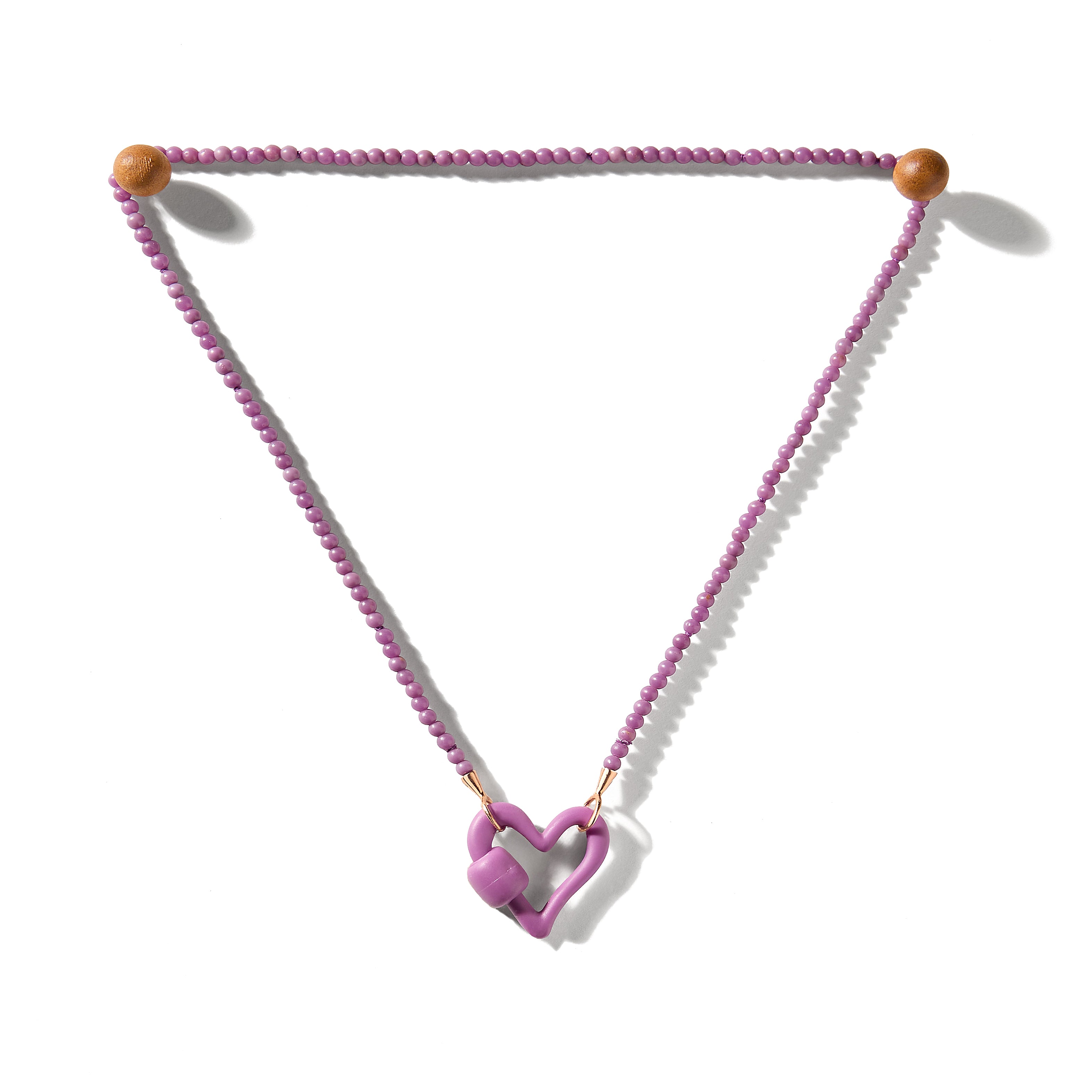 Tone on Stone Rubber Heartlock Necklace