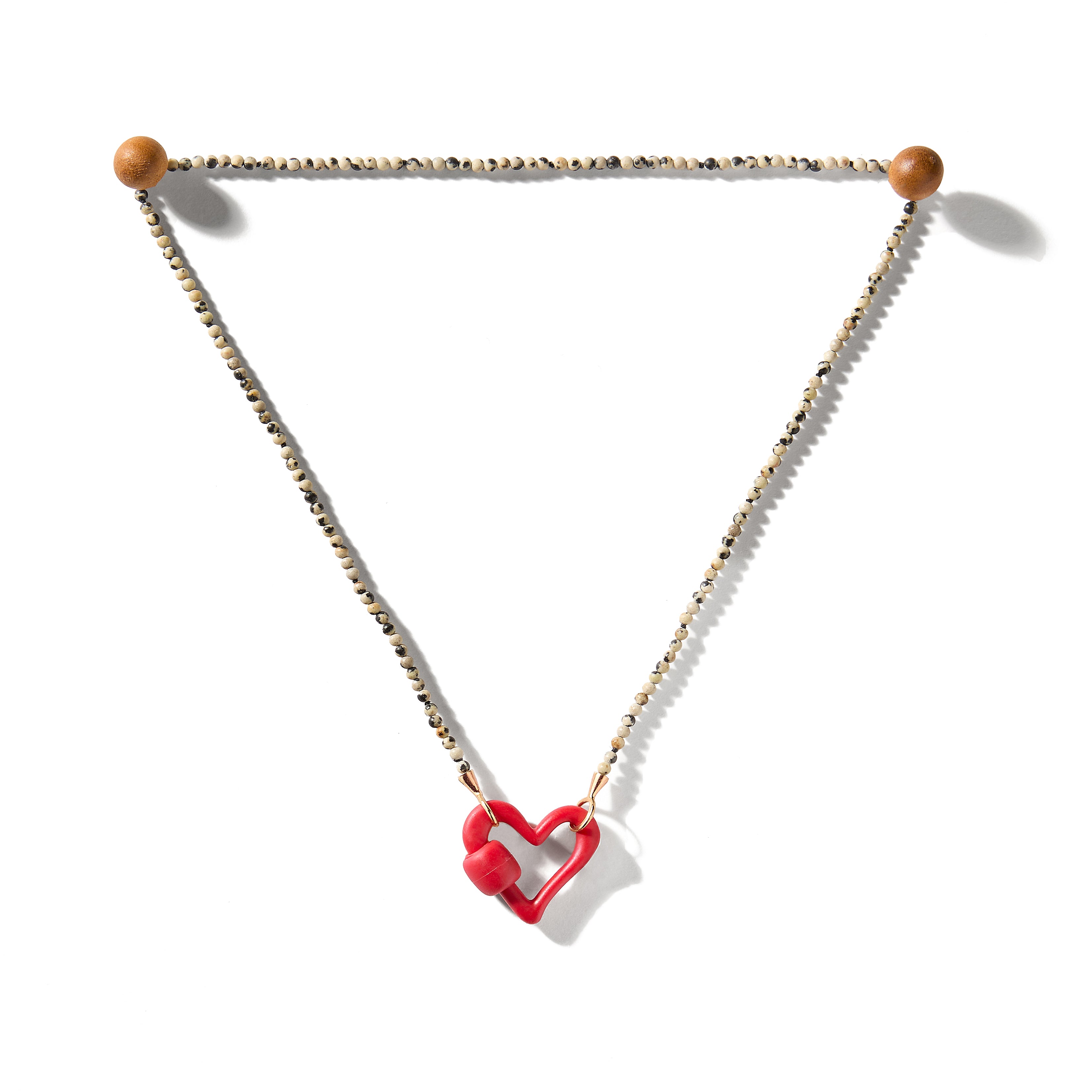 Tone on Stone Rubber Heartlock Necklace