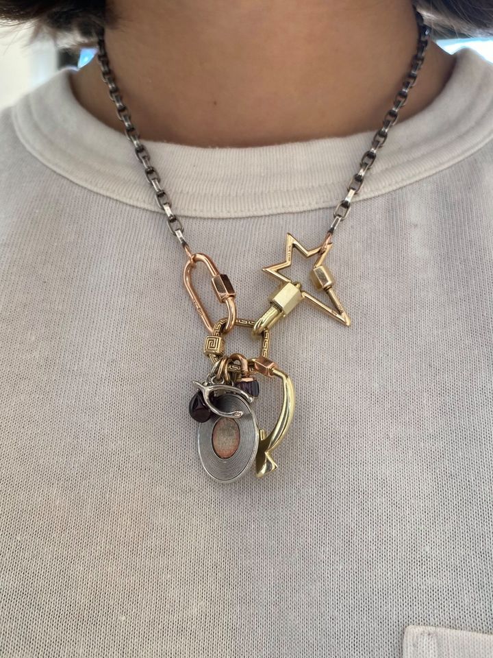 【Sentiments】NO.242 NECKLACE 2-row-princess-cut-adjustable-