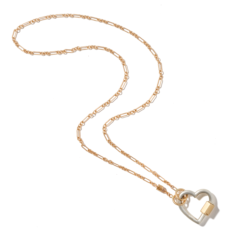 Necklace in old gold color with heart charms