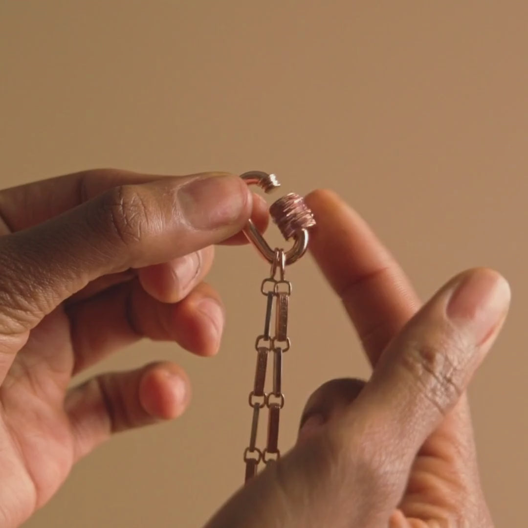 Orange & Pink Sapphire Pendant Lock | Marla Aaron