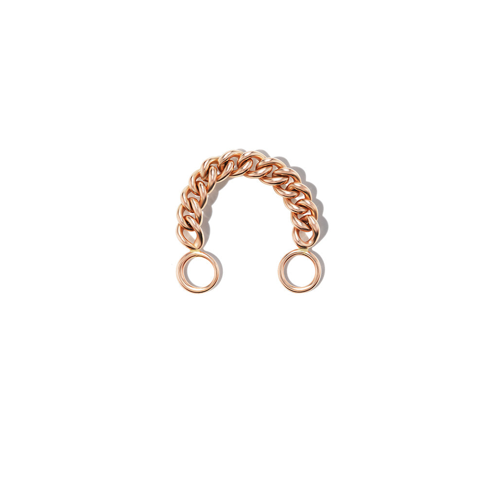 14K Rose Gold Curb Link Chain Ring Size 8 2024