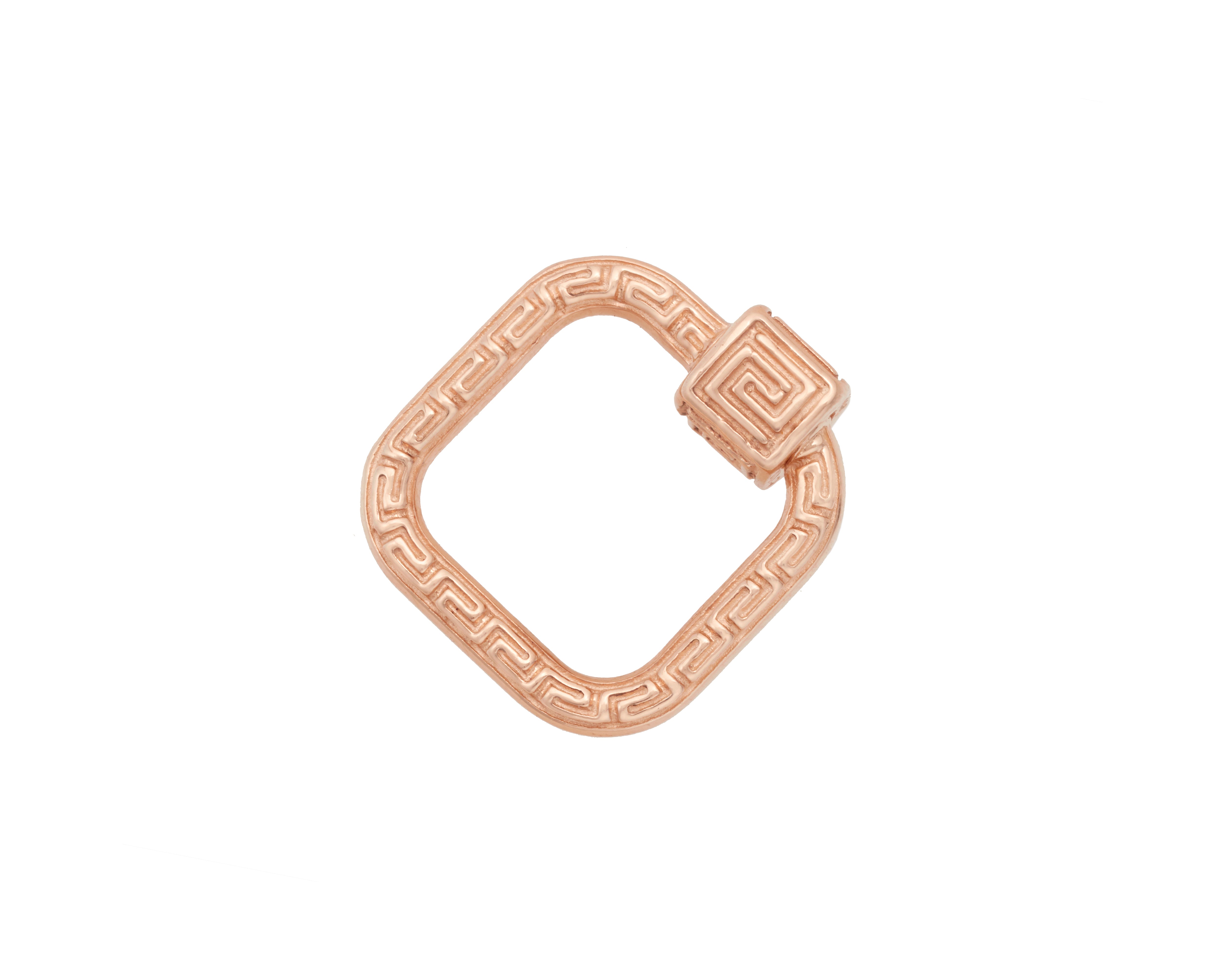 Rose gold Greek meander pendant with closed clasp