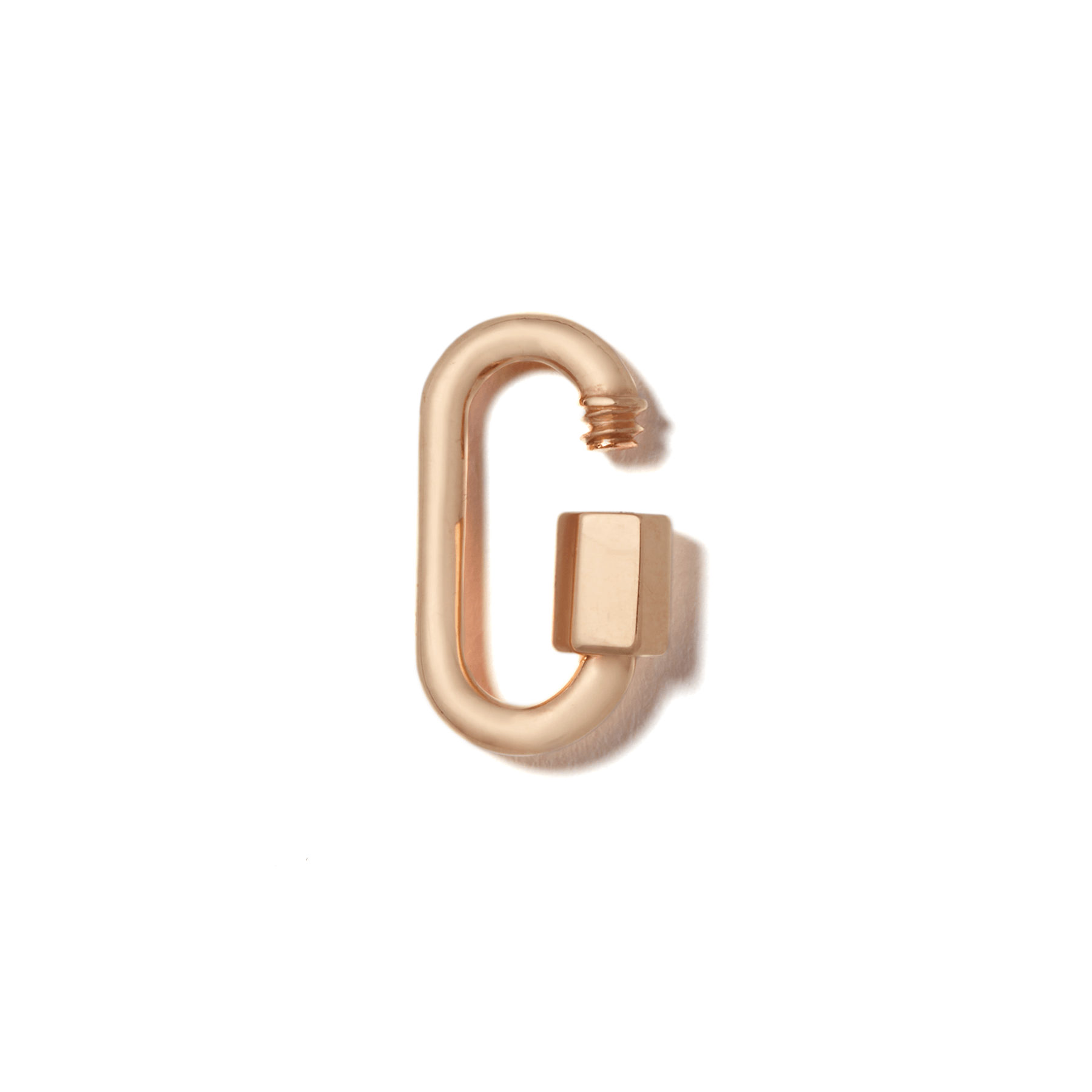 Rose gold Marla Aaron babylock with open clasp