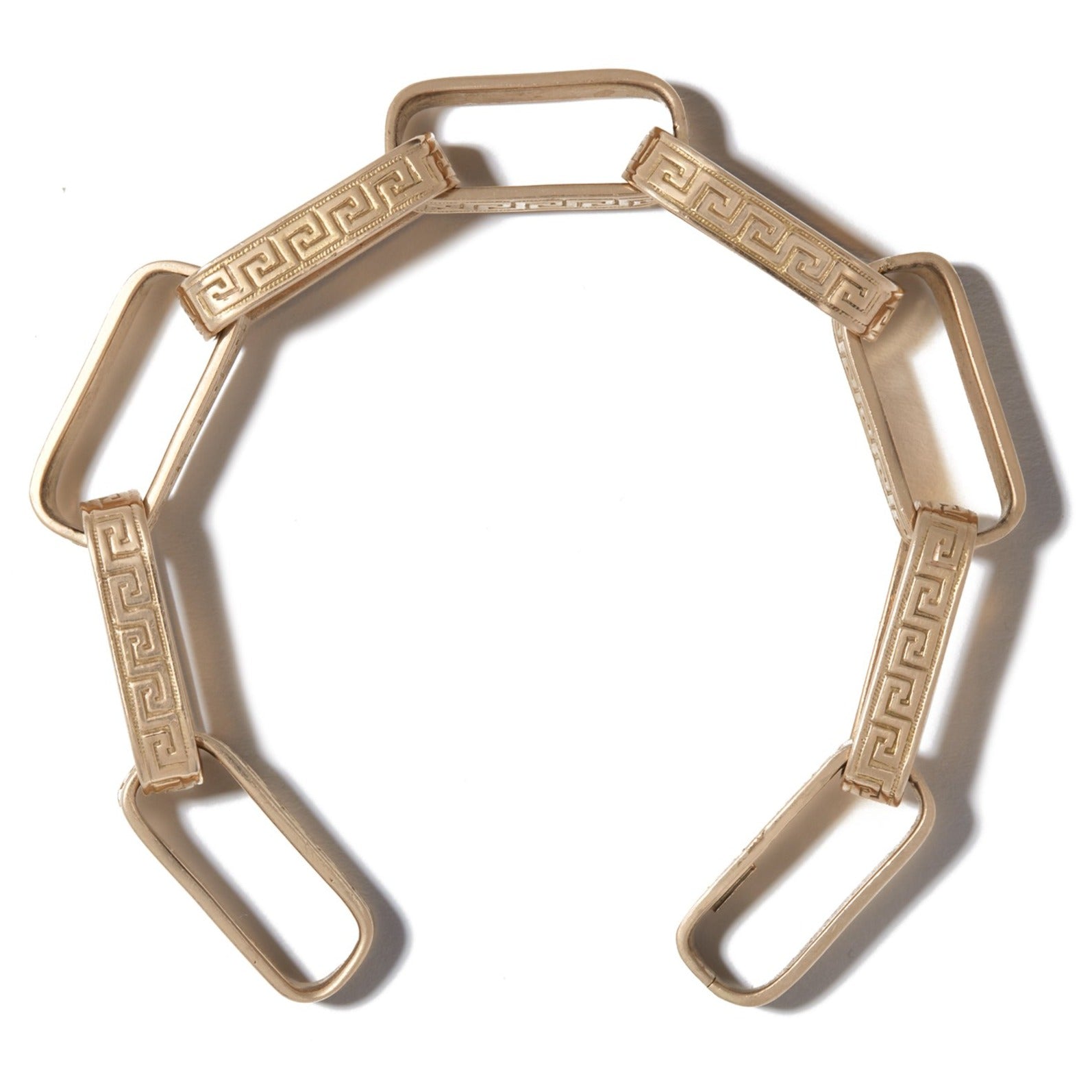 Victorian Greek Key Enamel Bangle Bracelet