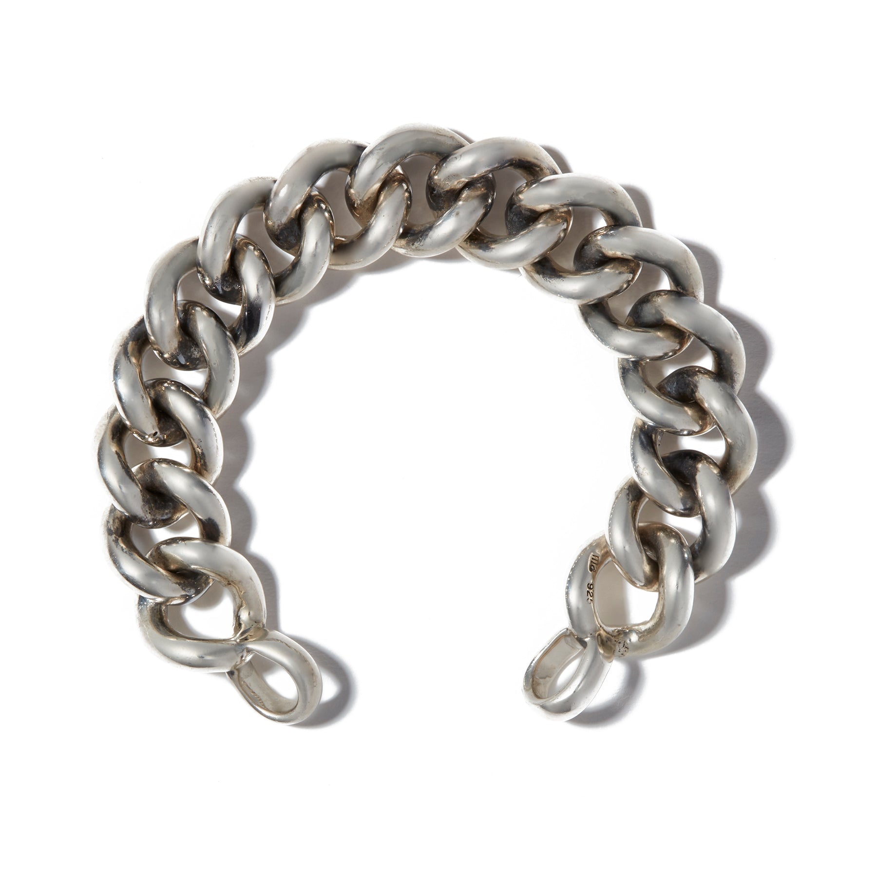 Silver chunky curb chain necklace 