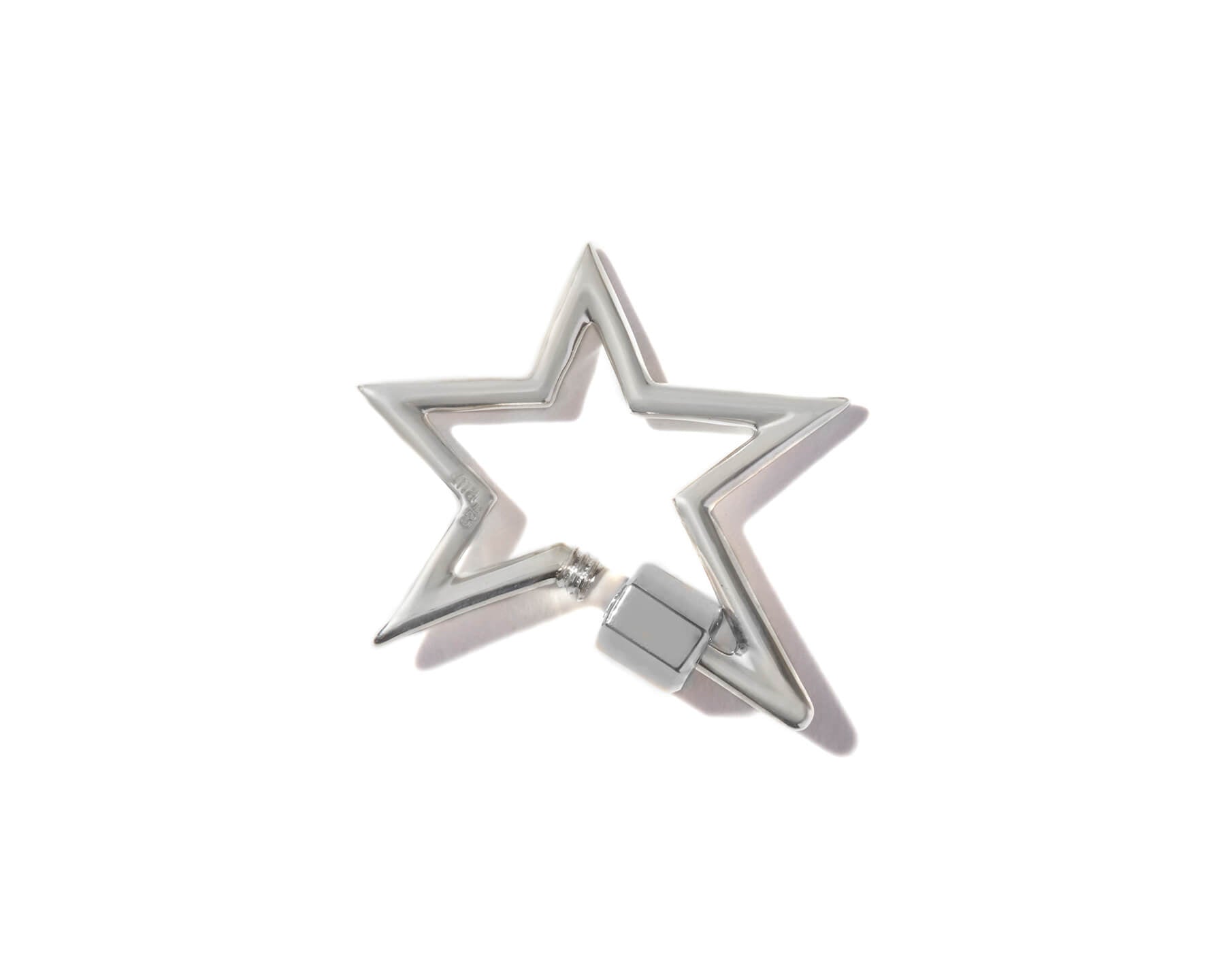 Silver large star charm with open clasp