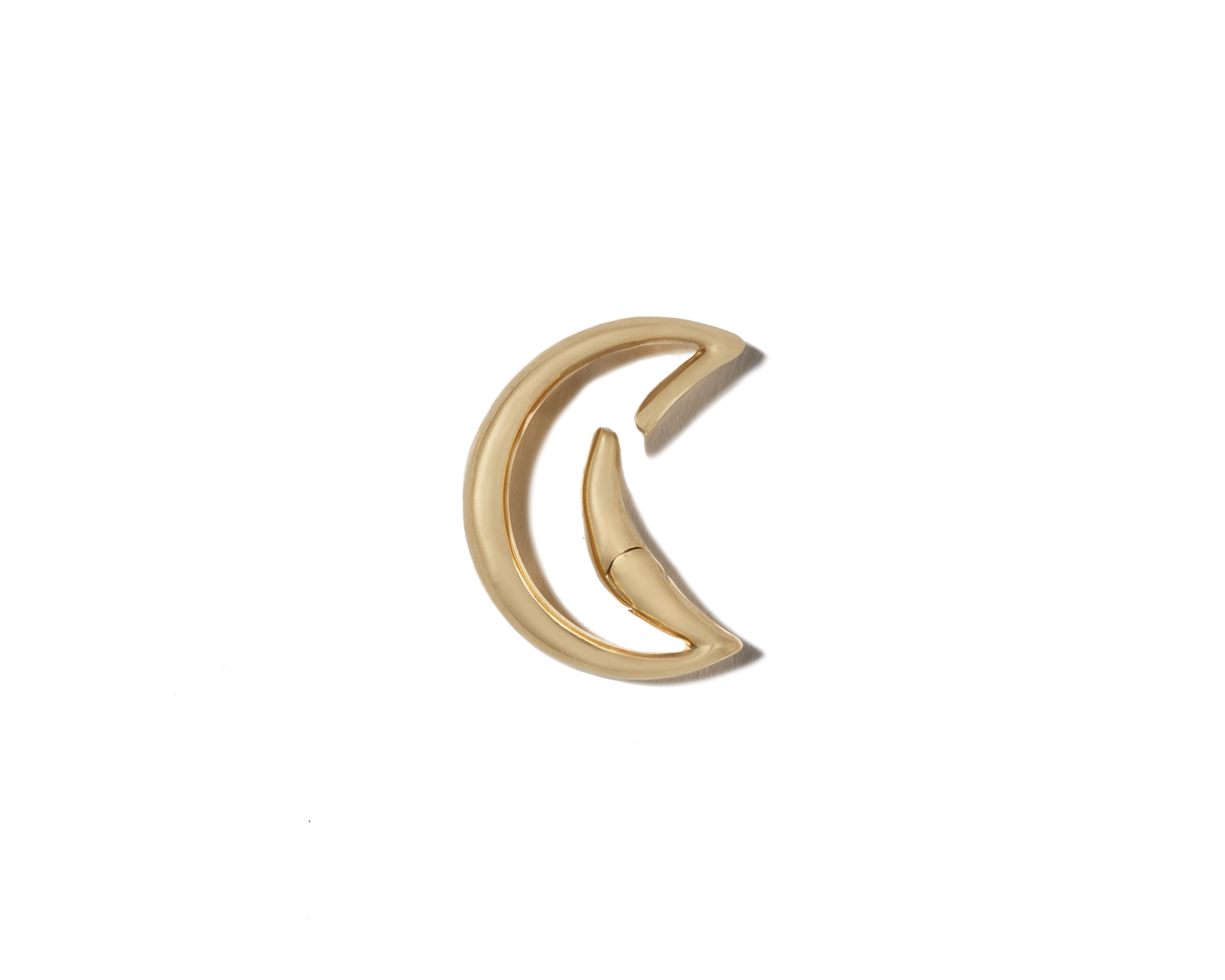 Gold moon charm with open clasp