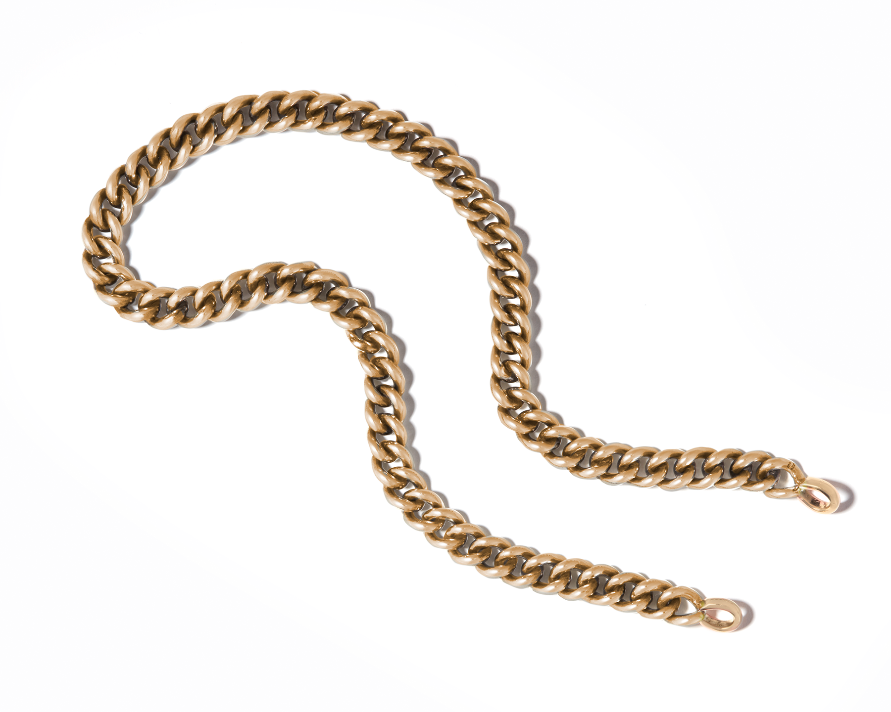 Yellow gold thick curb chain
