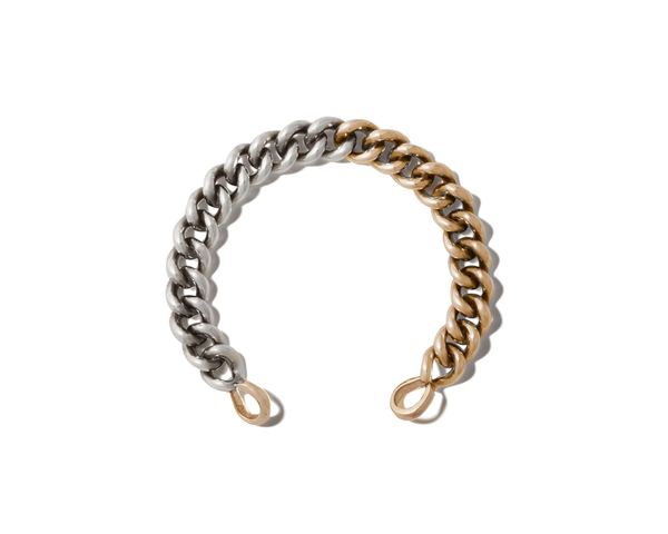 ★HARANG★ Half Half Silver Color Mix Chain Bracelet MiniMega-bracelet-half_grande.