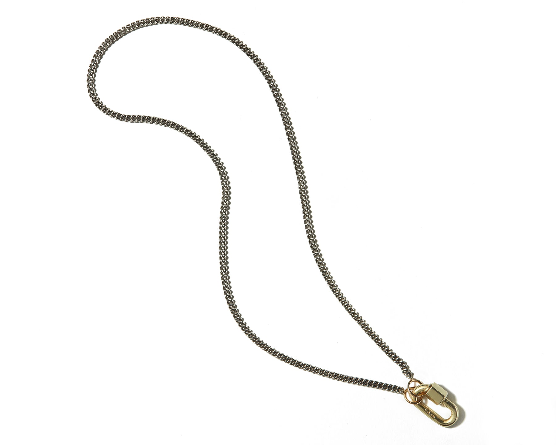 Dainty chain necklace with gold lock charm