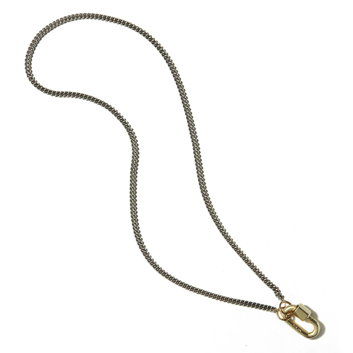 Dainty chain necklace with gold lock charm
