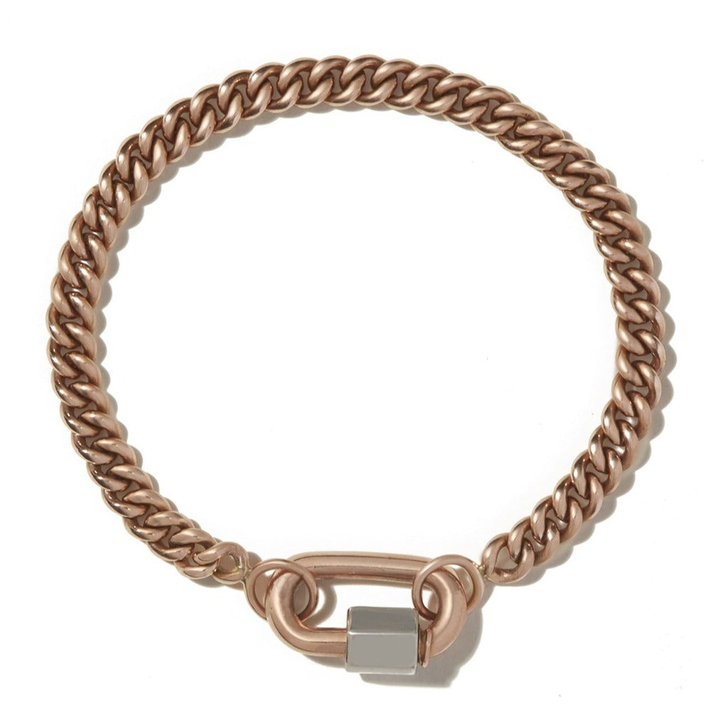 Marla Aaron | Heavy Curb Chain in Gold Bracelet 6.5 / Rose Gold