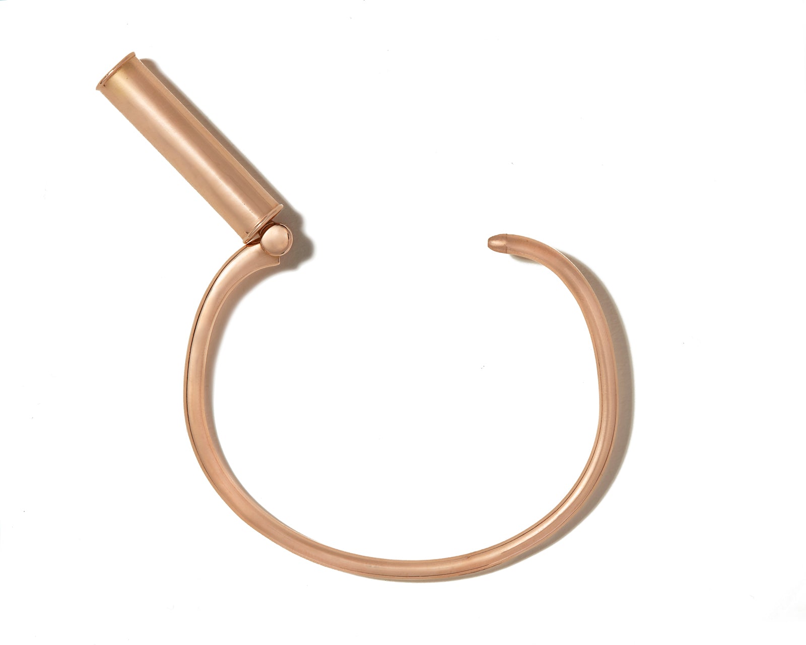 Rose gold roller bracelet with open rose gold clasp
