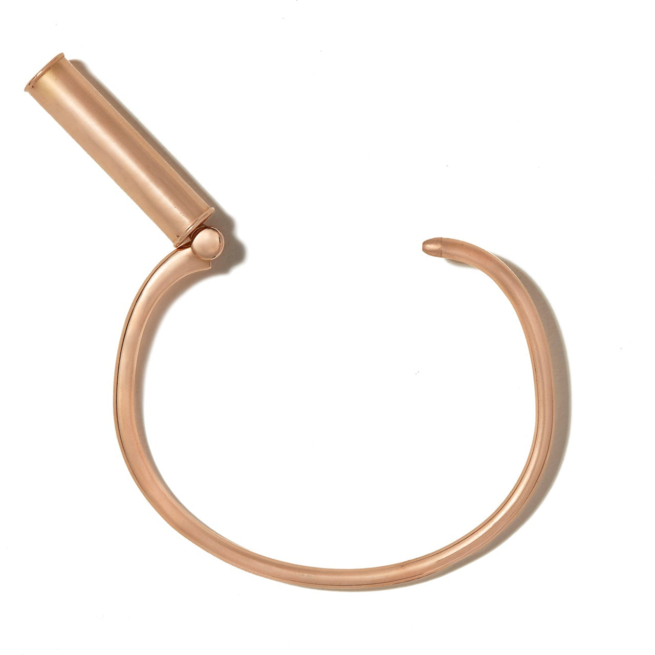 Rose gold roller bracelet with open rose gold clasp