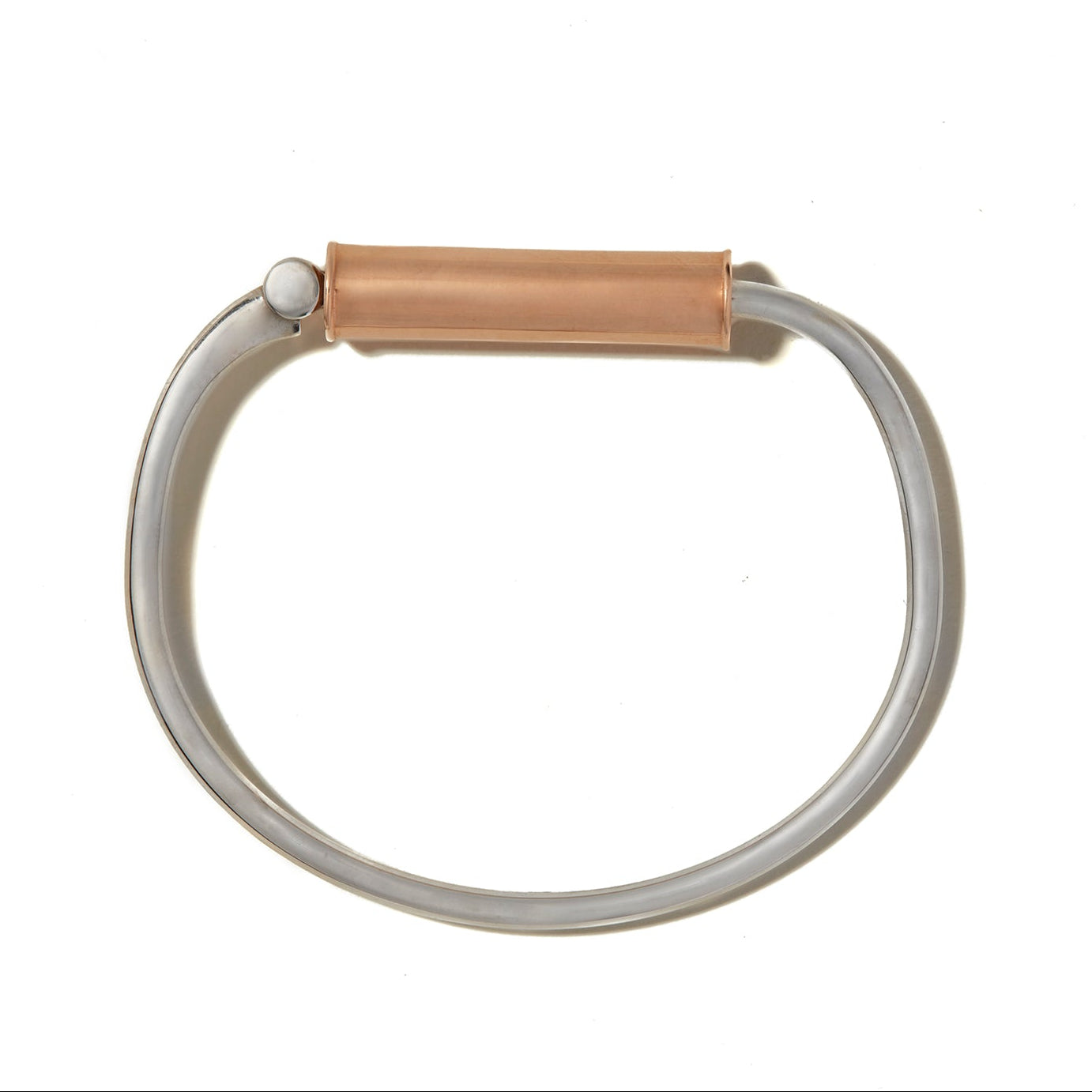 Silver gold spin bracelet with rose gold clasp