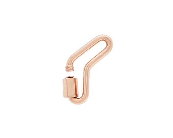 Rose gold boomerang necklace charm with open clasp