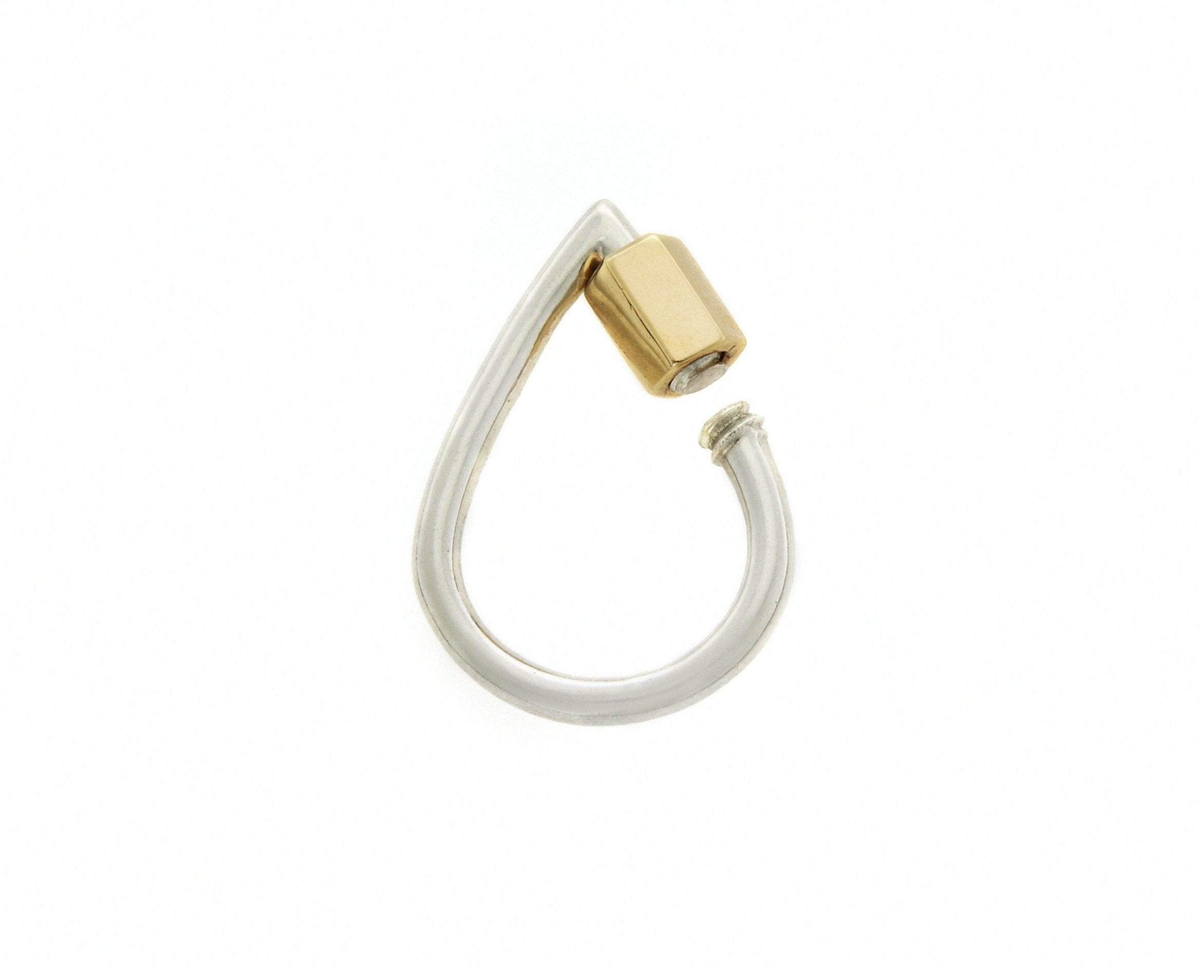 Yellow gold and silver droplock with open clasp
