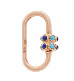 Stoned Medium Lock with Turquoise and Lapis