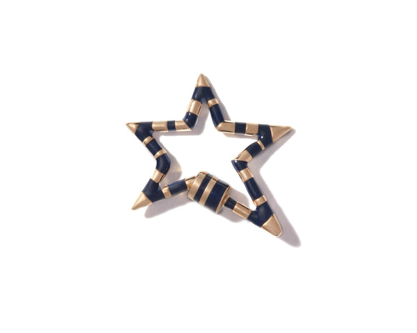 Striped Starlock with Navy Enamel