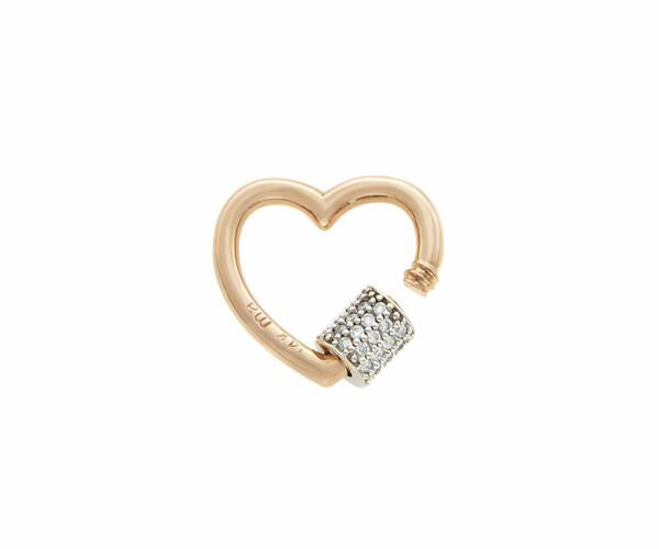 Rose gold diamond heart lock with open clasp