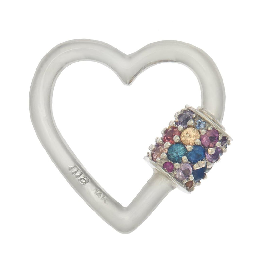 Stoned Heartlock with Mixed Sapphires
